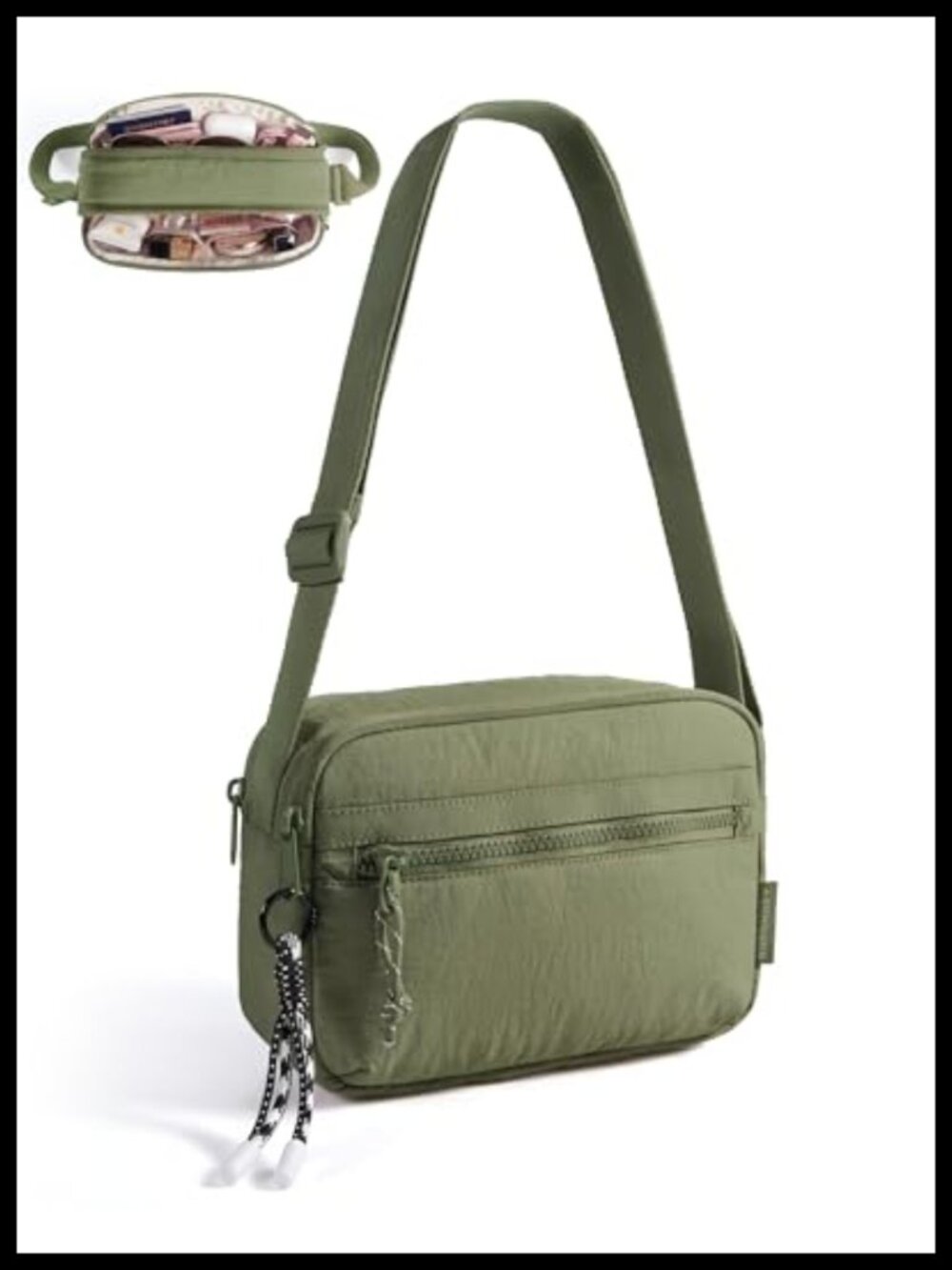 Water-Resistant Nylon Crossbody Bag Small Travel Purse